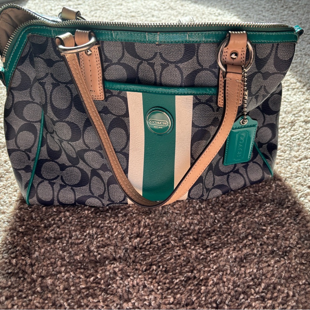 Coach Shoulder Bag with Signature Monogram